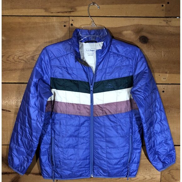 L.L. Bean Primaloft Packaway Colorblock Quilted Jacket Girls Size Large 14-16 - Picture 1 of 13